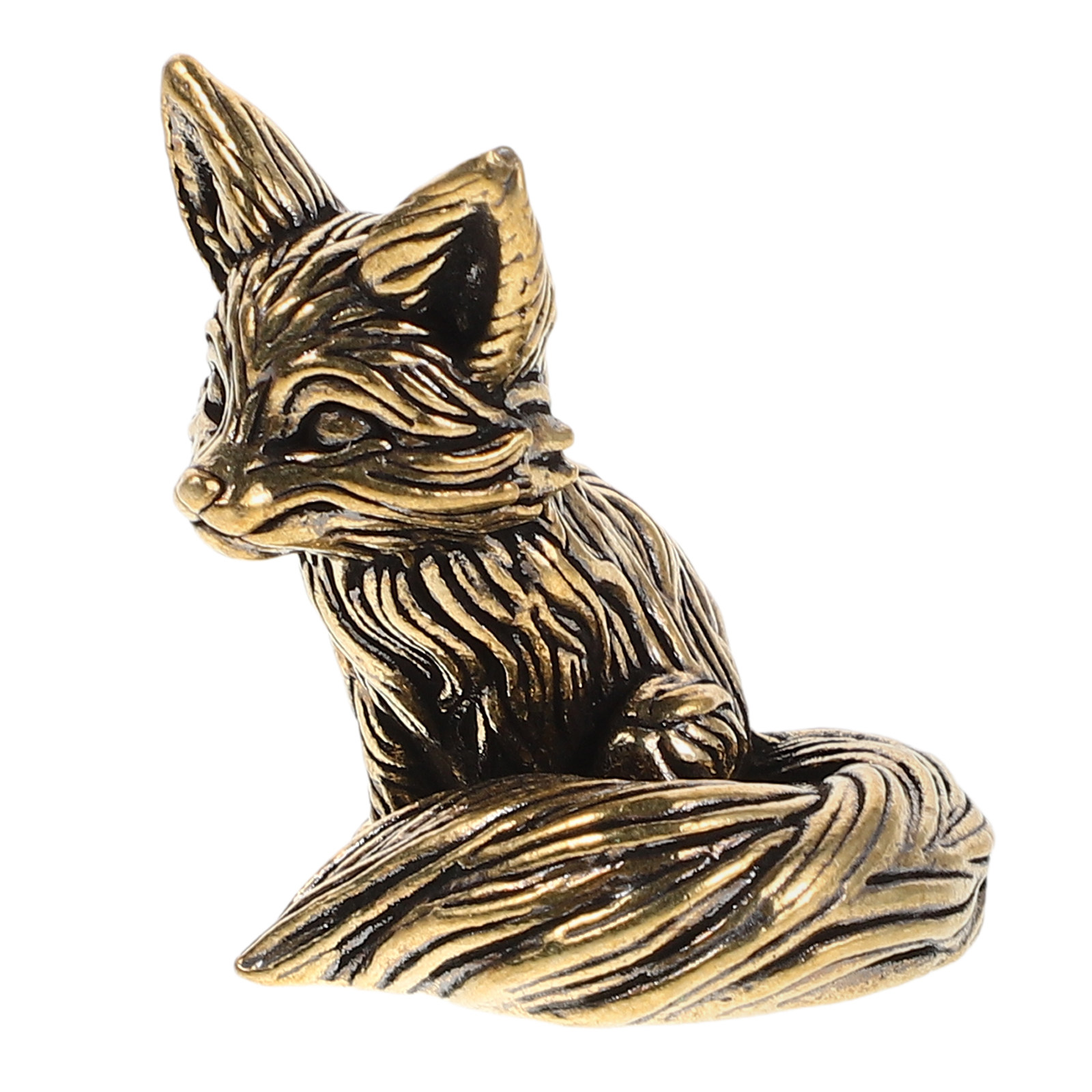 Unique Table Accessories - Винтажная фигурка лисы из цельной латуни,